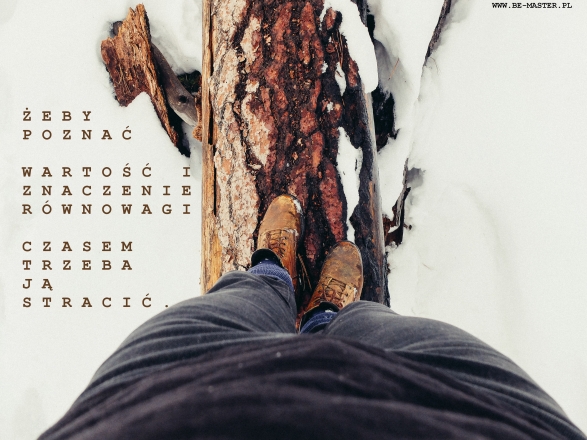 Symboliczne ukazanie utrzymania równowagi